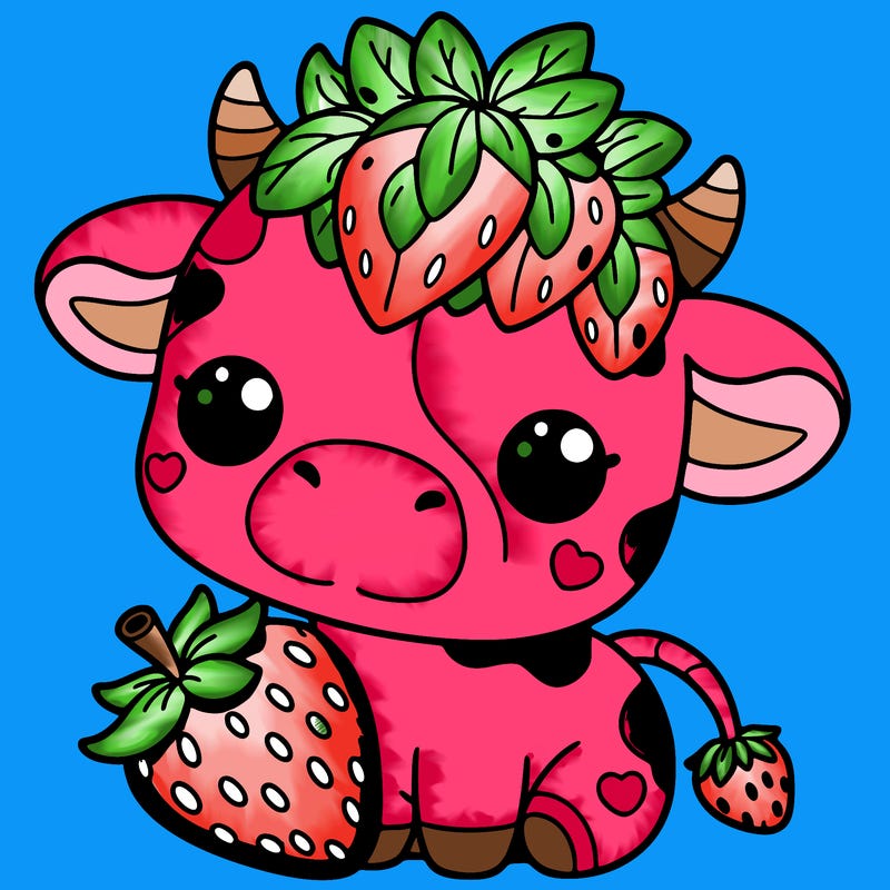 cute strawberry cow