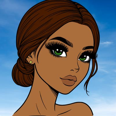 realistic girl with lashes