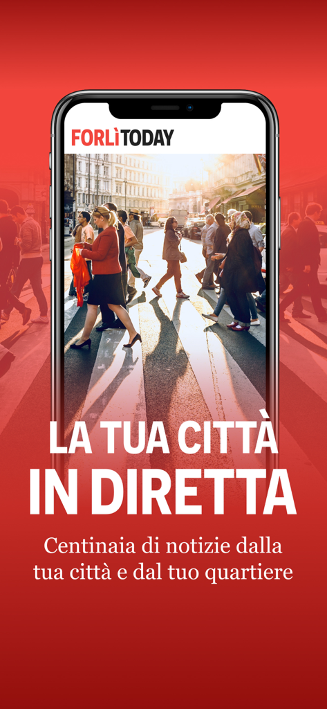 ForlìToday - Smartphone displaying the ForliToday app with local news in Italian