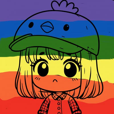 cute girl with chicken hat