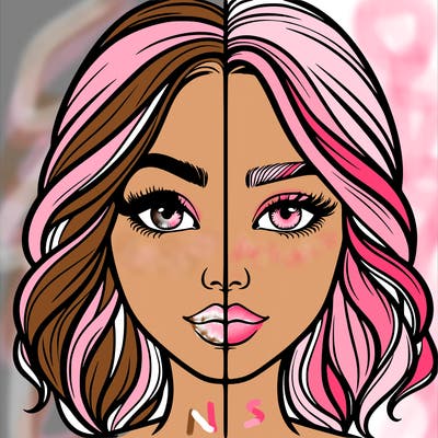 realistic girl split half