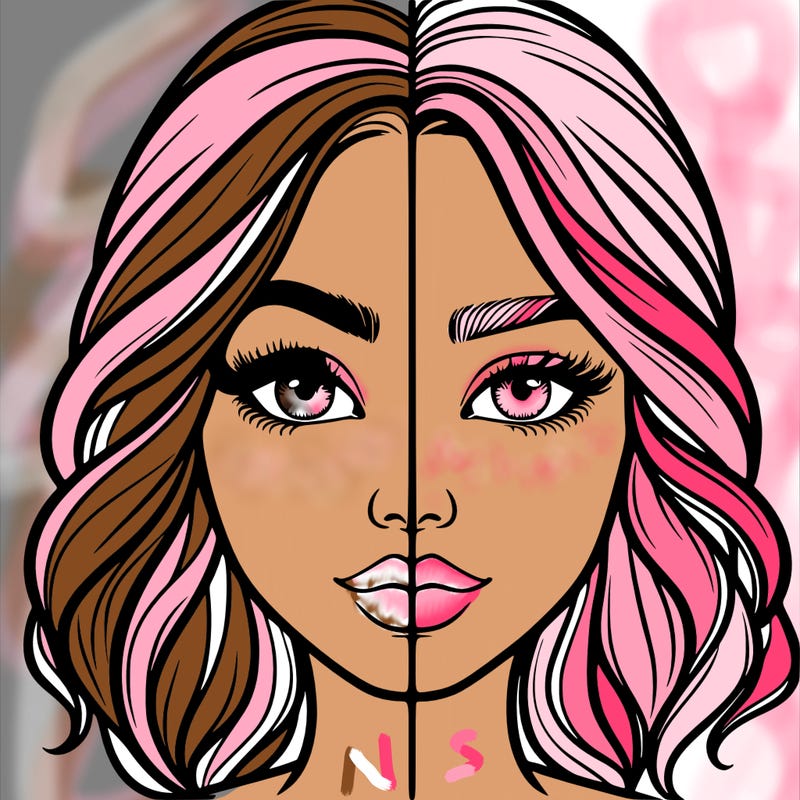 realistic girl split half