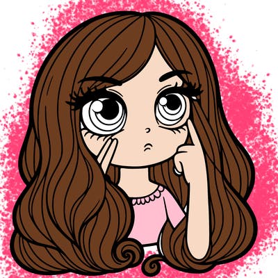 girl with long hair rolling eyes