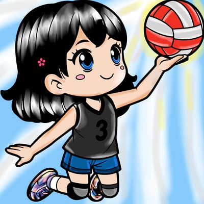 a girl playing volleyball