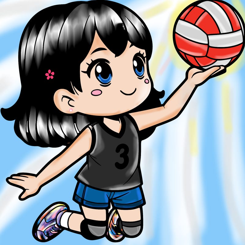 a girl playing volleyball