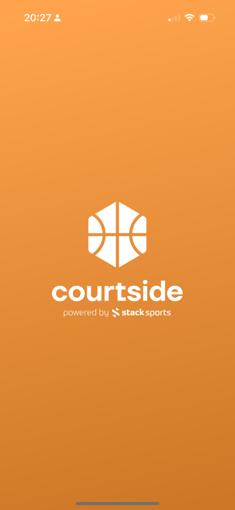 Courtside by SportsTG - Courtside by SportsTG splash screen with basketball logo on orange background
