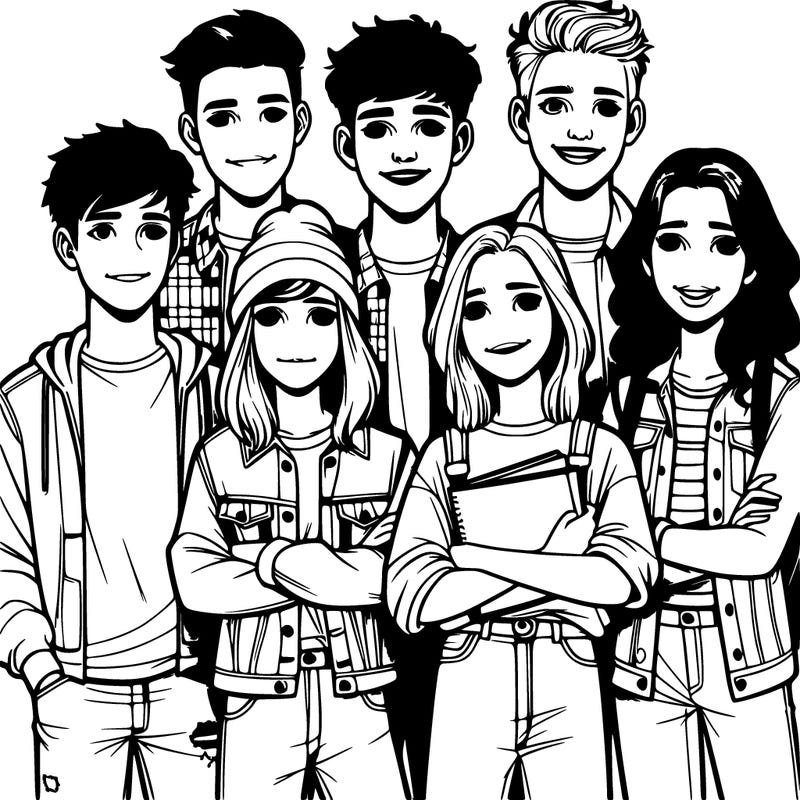 realistic group of teens