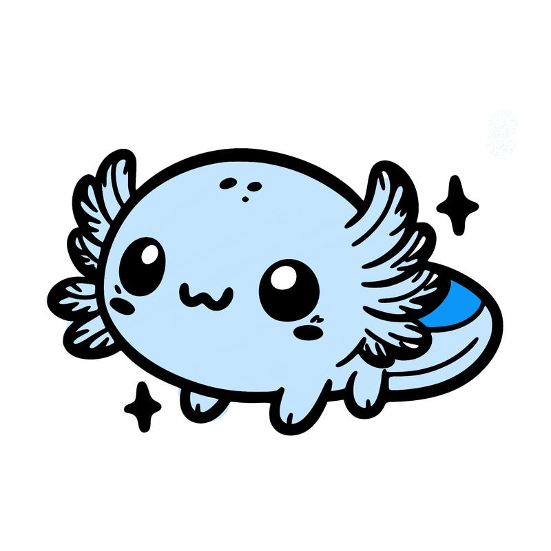 cute easy baby axolotl