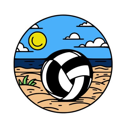volleyball on a beach