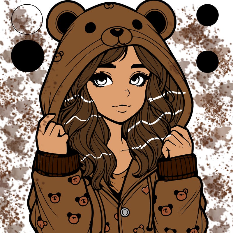 realistic girl in a animal pjs hoodie