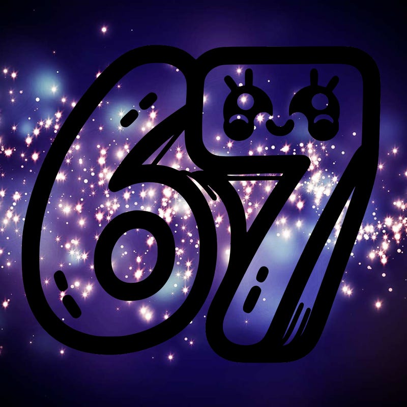 the numbers 67