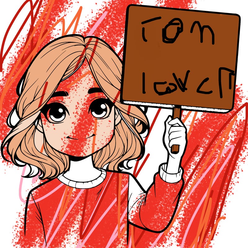 realistic girl holding up a sign