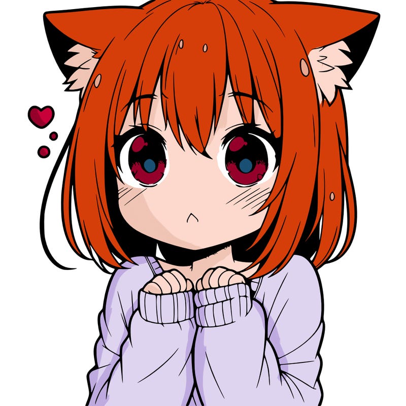 shy anime catgirl
