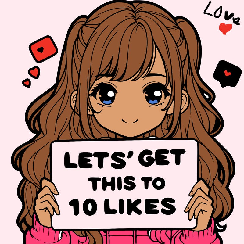girl holding up sign that says let’s get this to 10 likes realistic