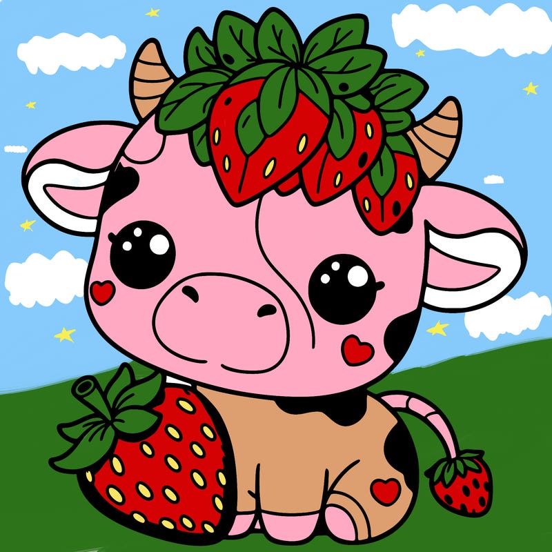 cute strawberry cow