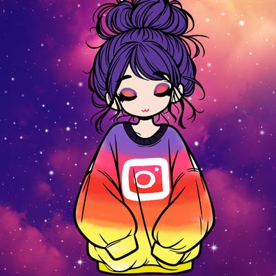 girl with baggy sweatshirt and messy bun