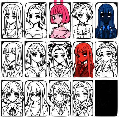 girls that look diffrent anime