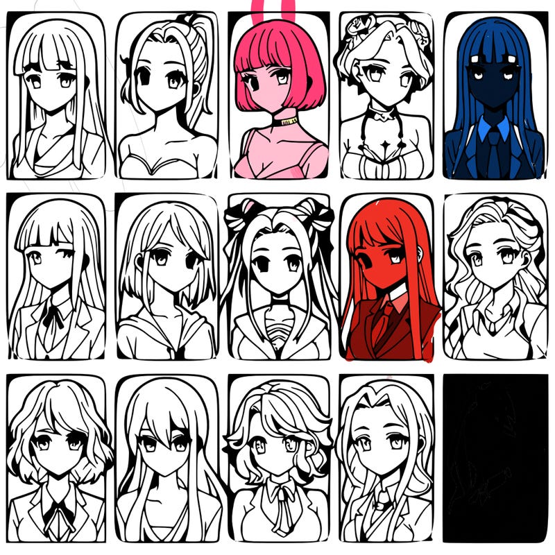 girls that look diffrent anime