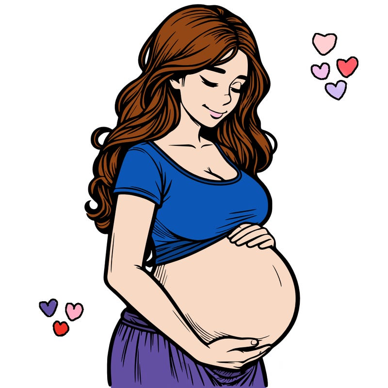 woman heavily pregnant realistic