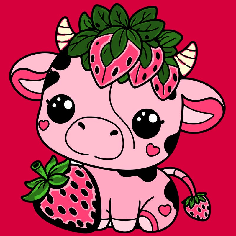 cute strawberry cow