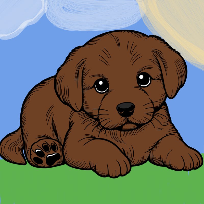 a cute realistic puppy