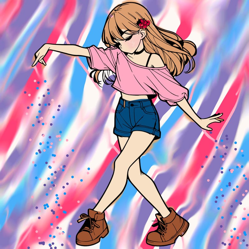 realistic girl danceing