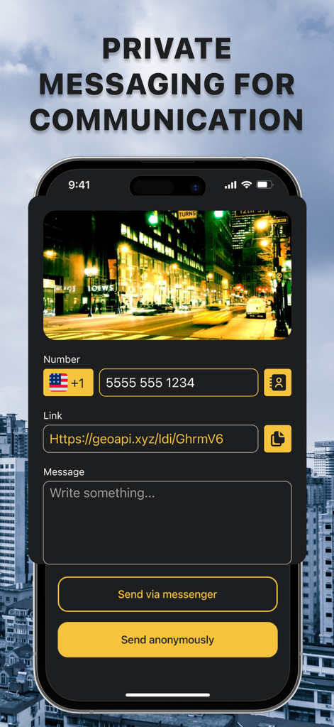 Geo Finder Tracking: GPS Find - Private messaging interface in the Geo Finder app for secure and anonymous communication