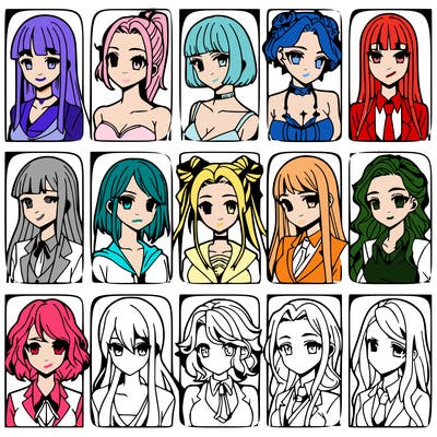 girls that look diffrent anime