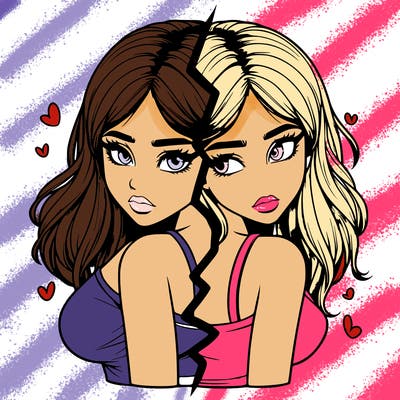 realistic girl split