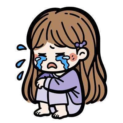 a girl crying