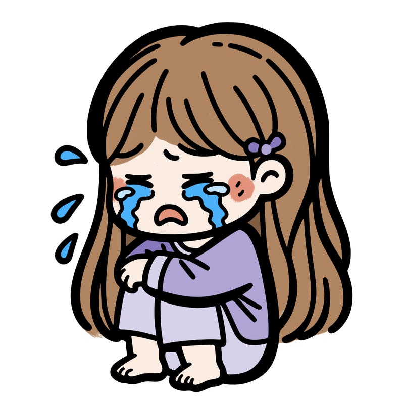 a girl crying