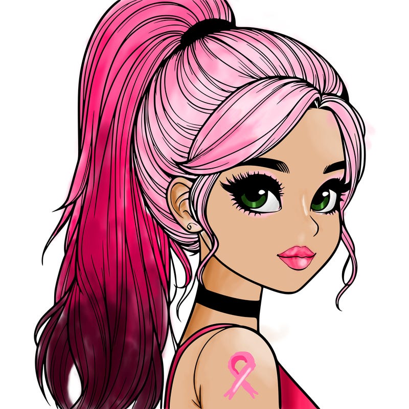 relistic girl with high ponytail