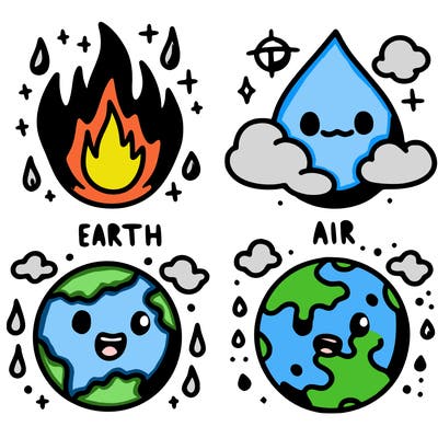 fire, earth, water,air