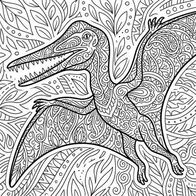 Discover the majestic Tupuxuara, an ancient pterosaur, brought to life through intricate Zentangle patterns. This unique coloring page offers a meditative and engaging artistic experience for all ages.