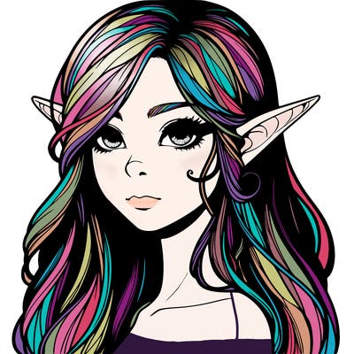 elf girl realistic dark fantasy