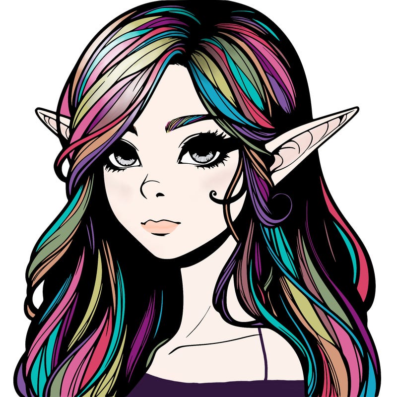 elf girl realistic dark fantasy