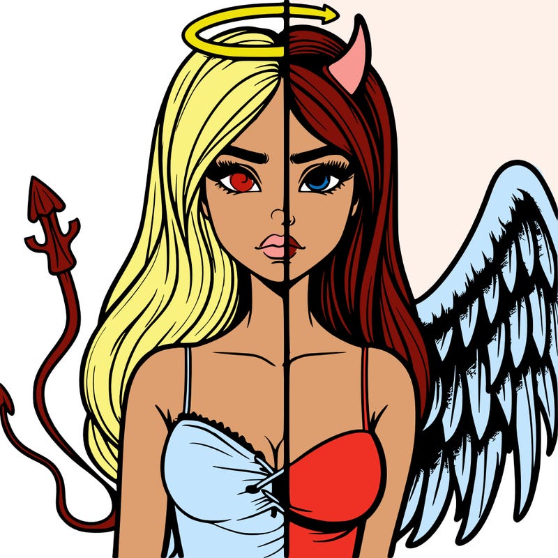 devil vs angel realistic girl