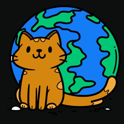 cat sitting on earth
