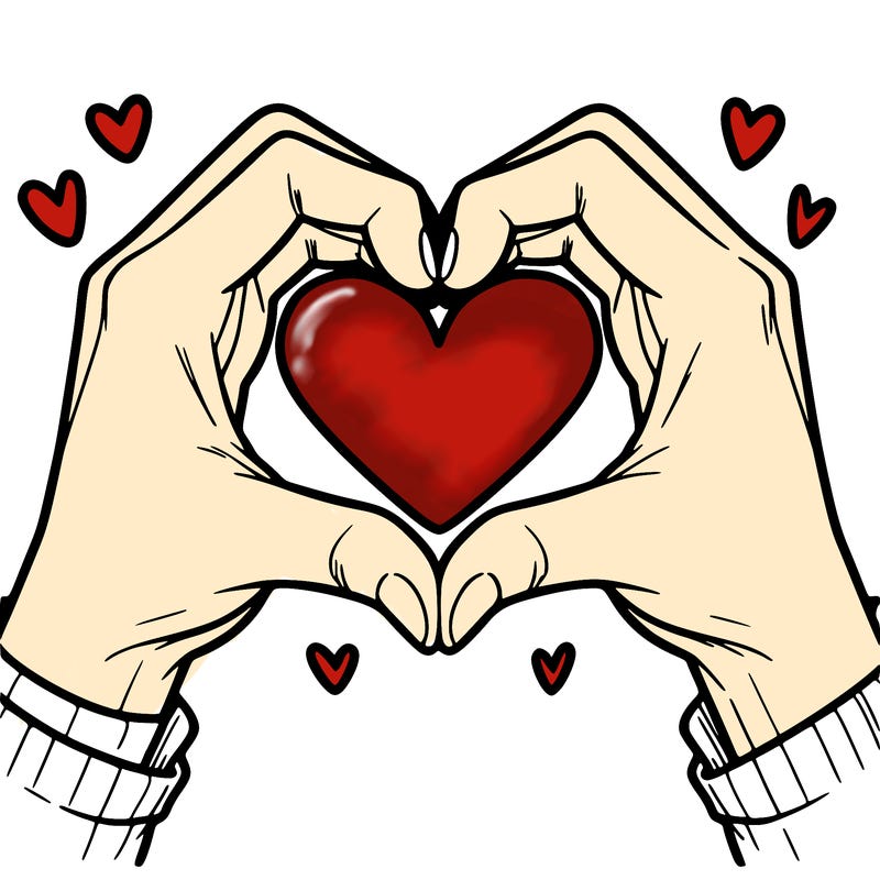two hands making a heart