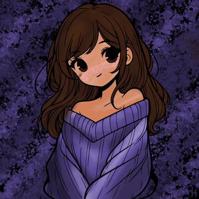 shy pretty girl wearing a sweater that is falling off one shoulder portrait