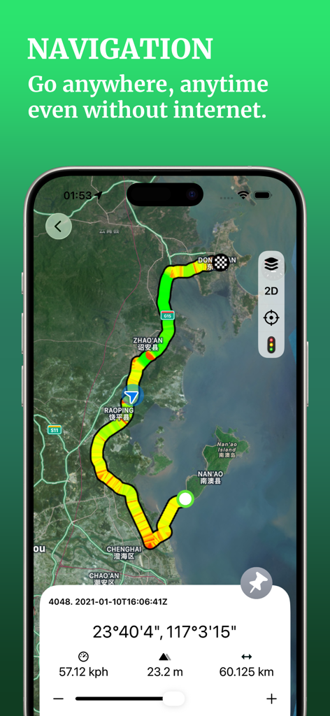 MyTracks: GPS Recorder - MyTracks app interface showing a recorded GPS track on a satellite map with real-time navigation statistics