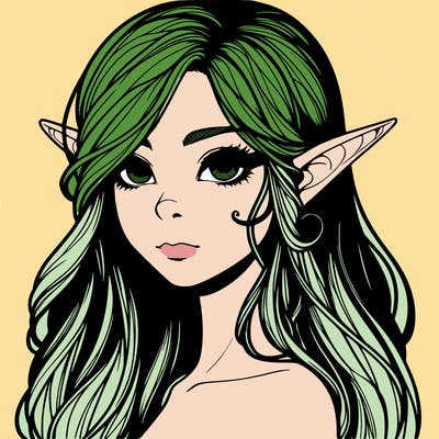 elf girl realistic dark fantasy