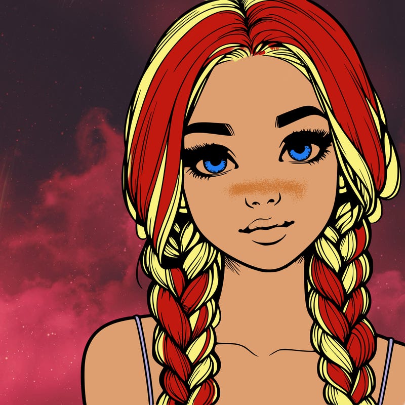 realistic girl with braids