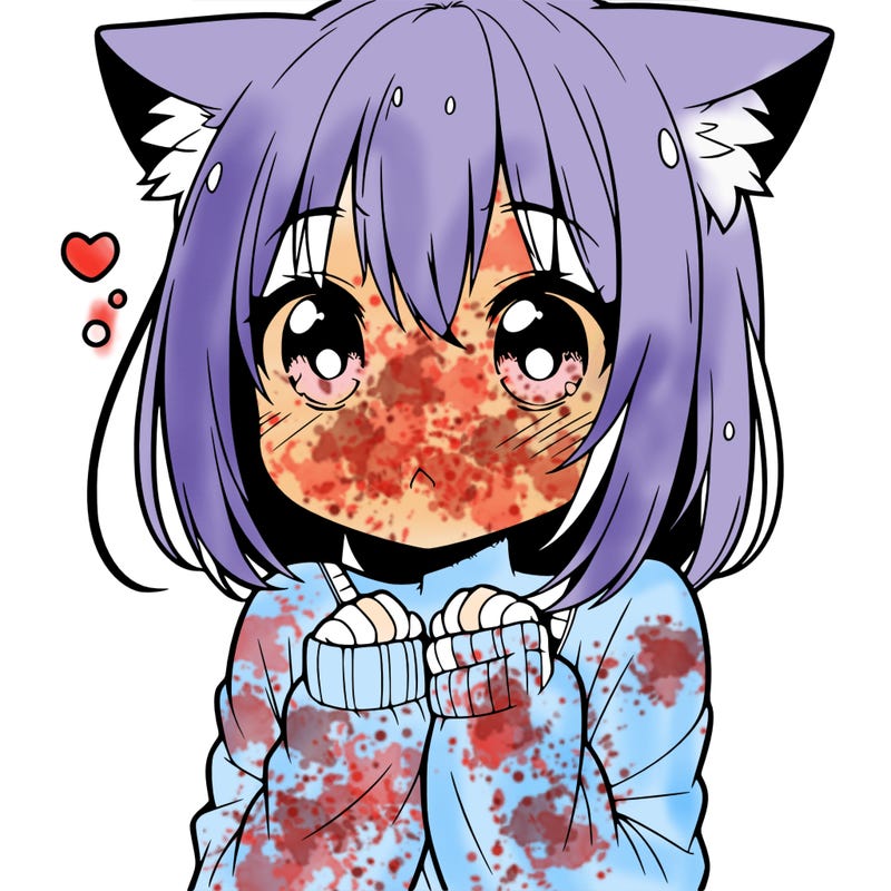 shy anime catgirl