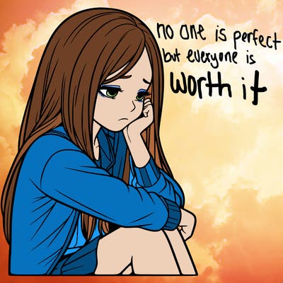 a realistic girl with depression