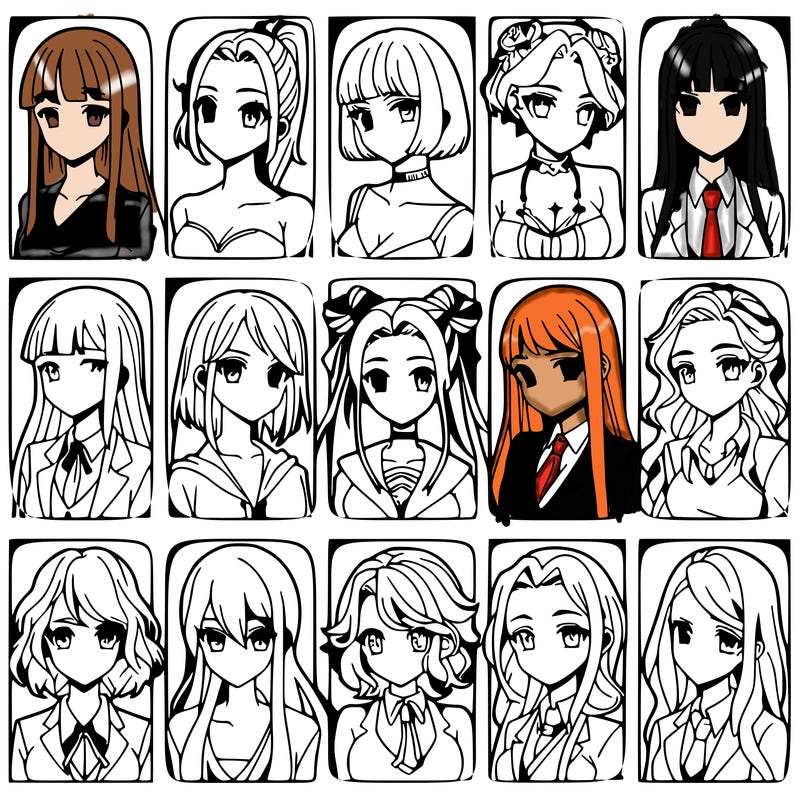 girls that look diffrent anime