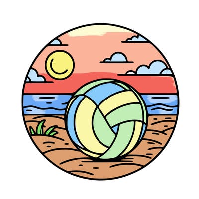 volleyball on a beach