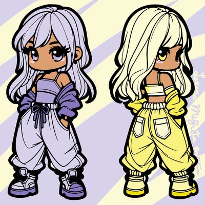 girl in crop top and baggy pants