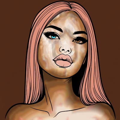 realistic woman with full lips