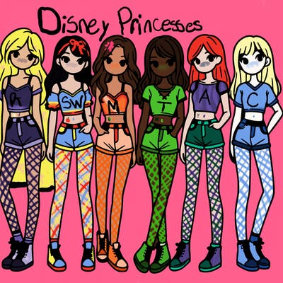 a group of girls wearing crop tops and shorts